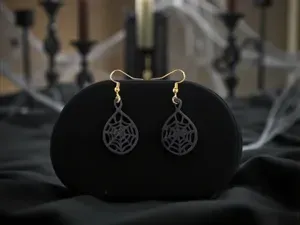 Spider web in a drop earrings