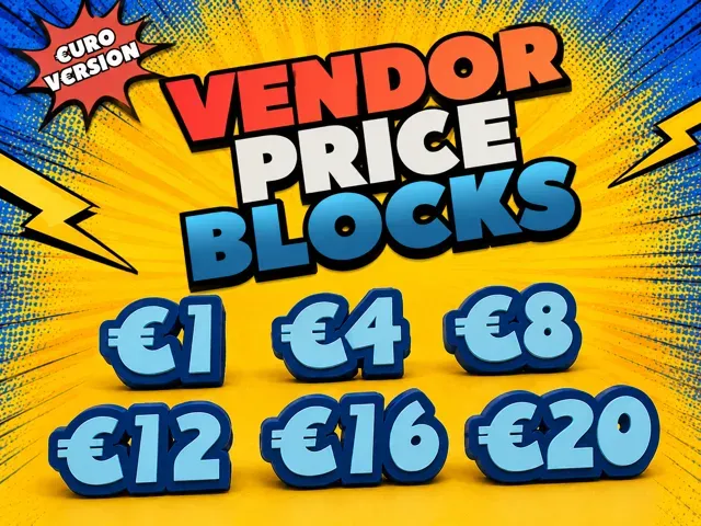 Euro Vendor Table Top Price Blocks