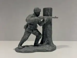 USSR ( SOVIET ) SOLDIER WITH PPSH BEHING TREE