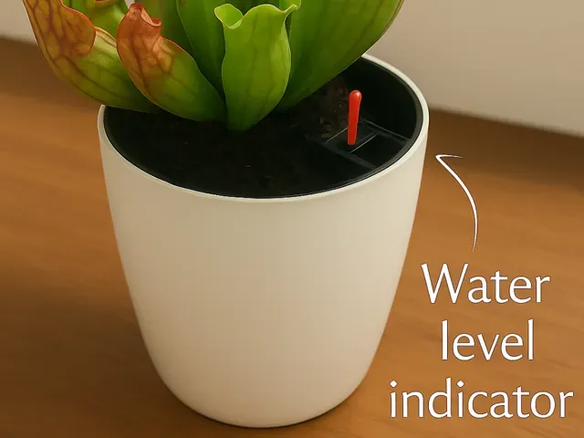 Vaso con indicatore d’acqua, piante sempre felici!