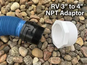RV Sewer Hose Adapter 3" to 4" NPT Thread Pipe