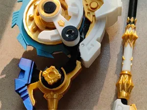 原神长柄武器支离轮光分件分色版（新加入金属销版　A1 mini可打）