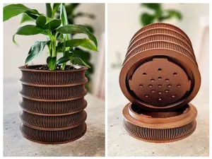 Columns Planter with Hidden Drip Tray