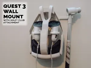 Quest 3 Wall Mount w/ Golf+ Attachment, VR Headset