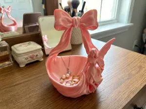 Fairy Bow Jewelry Dish Vanity Trinket Tray