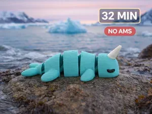 Flexi Narwhal Toy - Wiggly Narwhal Fidget Toy