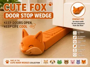 Cute Fox Door Stop Wedge | Quick Home Print