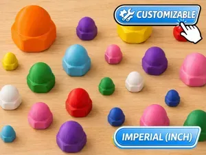Parametric IMPERIAL Hex Cap Nut (#0 to 2")