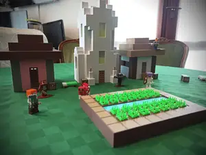 Minecraft Village with interiors (Easy assembly)