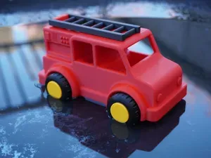 Retro Toy Fire Truck with Poseable Ladder