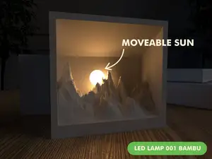 Mountains sunset - LED Lamp 001