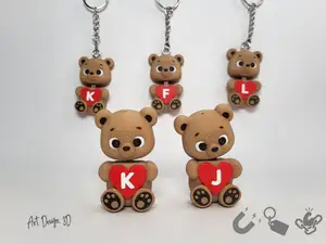 Love Teddy Bear A–Z – Magnetic Keychain