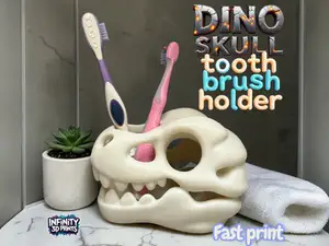 CARTOON DINO SKULL - TOOTH BRUSH HOLDER