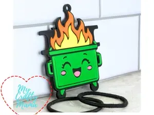 Dumpster Fire Hair Tie Key Chain