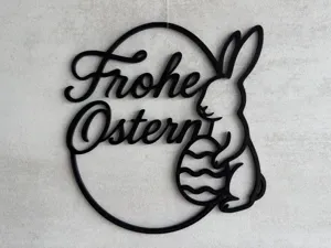 Frohe Ostern Kranz mit Osterhase und Osterei Deko