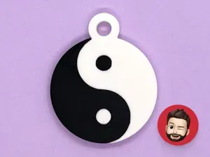 Symbols yin yang keychain