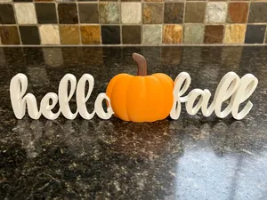 Hello fall sign with Pumpkin