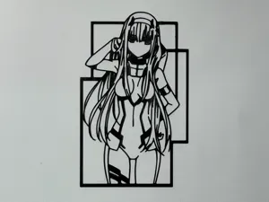 Manga Zero Two silhouette (wall art)