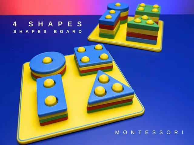 Montessori Shape Stacking Toy – Sorting Board 4 pc — Фото 3 из 6