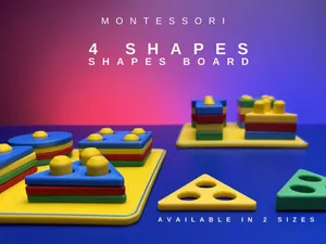 Montessori Shape Stacking Toy – Sorting Board 4 pc