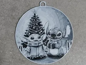 Baby Yoda Stitch Christmas ornament