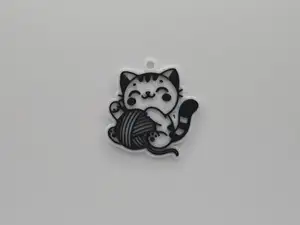 Cute Cat with Yarn Keychain