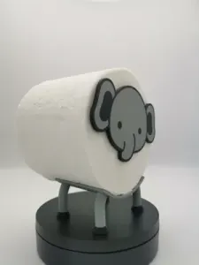 Happy Elephant Toilet Paper Roll Holder NO GLUE