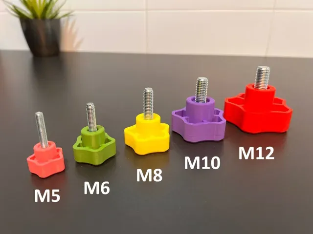 Knob for metric screw M5 to M12