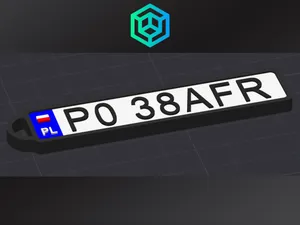 Polish License Plate Keychain [Customizable Text]