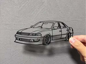 JDM Custom Car WallArt TOYOTAMarkⅡ JZX100ISOMETRIC