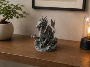 Epic Sea Dragon Statue–Detailed Fantasy Model