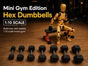Hex Dumbbells - Mini Gym Edition (1:10 scale)