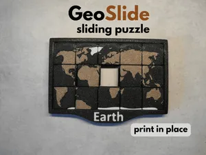 World Map Slide Puzzle – fast print&Print in Place