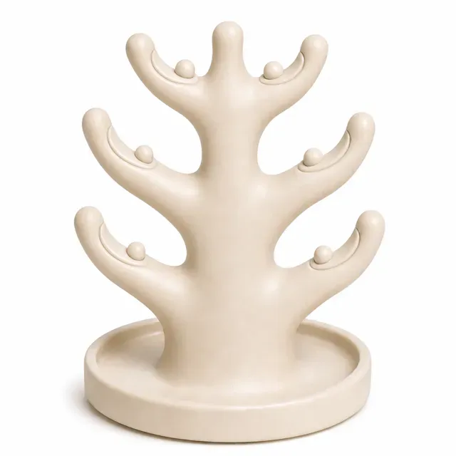 12 cm Tall Jewelry Tree Holder 6 Branches + Tray — Фото 4 из 4