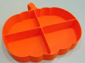 Halloween Pumpkin Tray Cand Dish Four Compartment