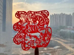 马年福字窗花 新年窗花 剪纸 2026 生肖马剪纸