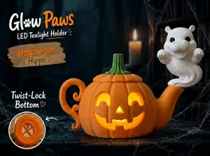 Hippo Glowpaws Tea Light Holder Teapot