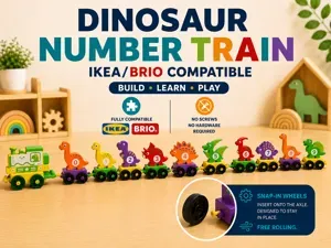 Dinosaur Number Train – IKEA / BRIO Compatible