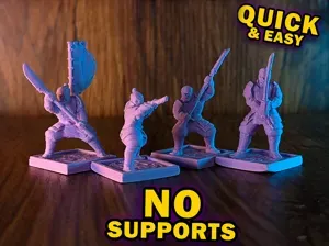 Samurai 4 Pack - Supportless 28mm Minis
