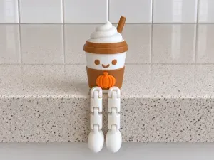 Pumpkin Spice Cup | Dangly Legs Shelf Sitter