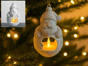 Christmas Tree Bauble Santa TeaLight Latern