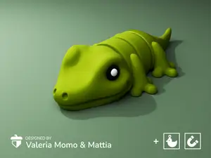 Cute Flexi Gecko (Toy, Keychain & Magnet)