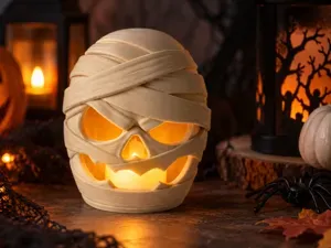 Mummy LED Tea Light Holder – Halloween Decor