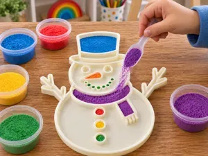 Muñeco de Nieve Sensorial para Arena de Colores