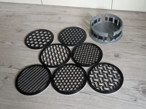 Infill Coaster set. 7 Coasters and a Holder.