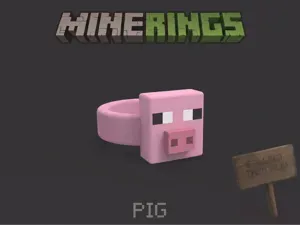 MineRings pig – Minecraft Character Rings