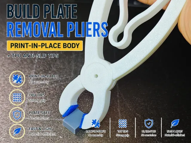 Build Plate Removal Pliers (Print‑in‑Place Body)
