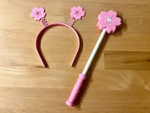 Sakura flower Hair Band & Magic Wand For Kids