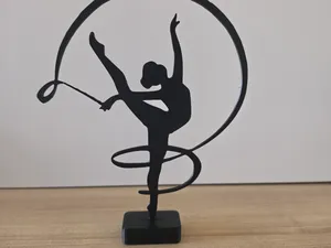 Rhythmic Gymnast Ribbon Silhouette Sculpture