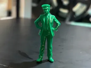 diorama miniature - smiling conductor man